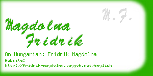 magdolna fridrik business card